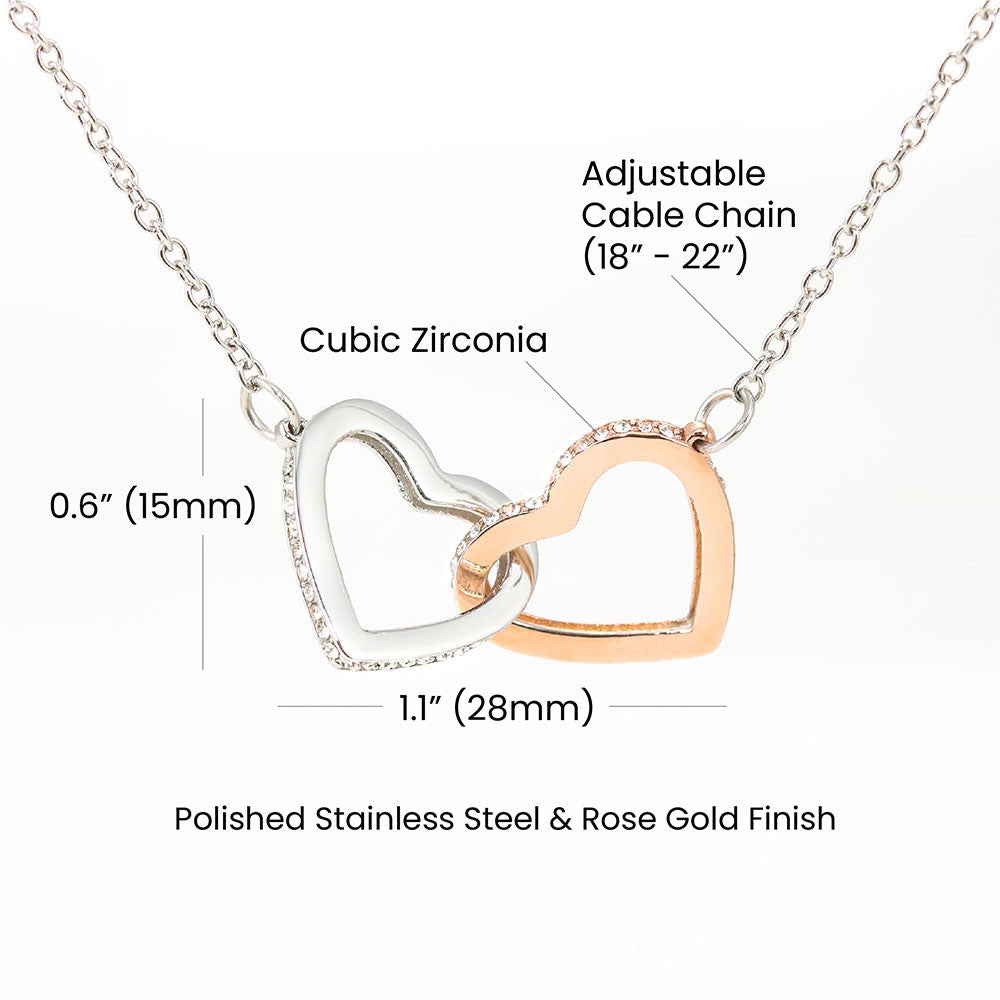 Happy Mother's Day Interlocking Hearts Necklace (Yellow & White Gold Variants)