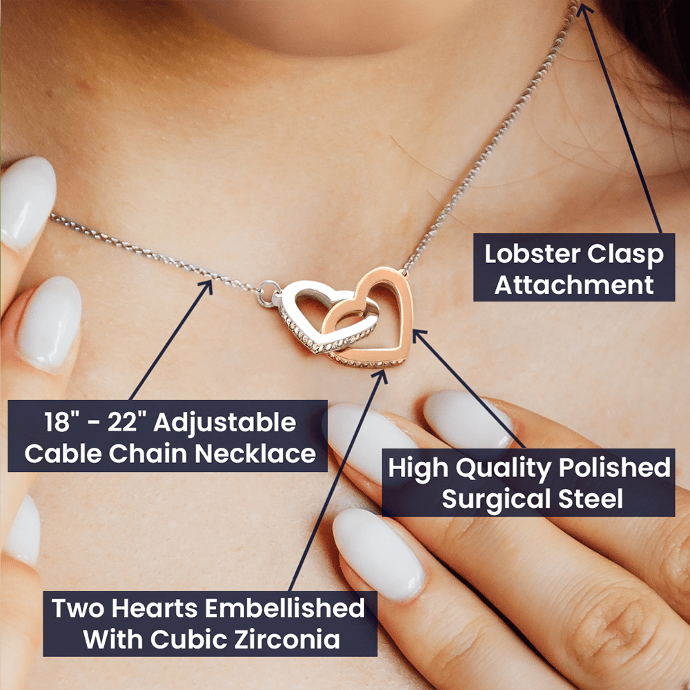 Happy Mother's Day Interlocking Hearts Necklace (Yellow & White Gold Variants)