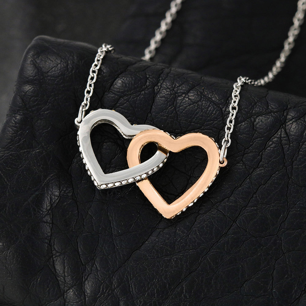 Happy Mother's Day Interlocking Hearts Necklace (Yellow & White Gold Variants)